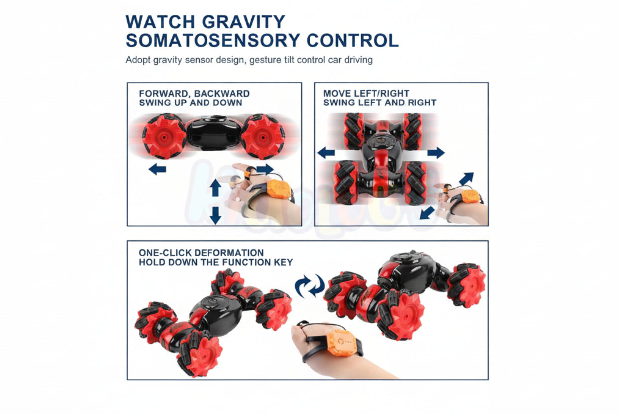 Twisted Rc Stunt Car Gesture Sensor Toy ||Double Sided Rotating Remote Control Car
