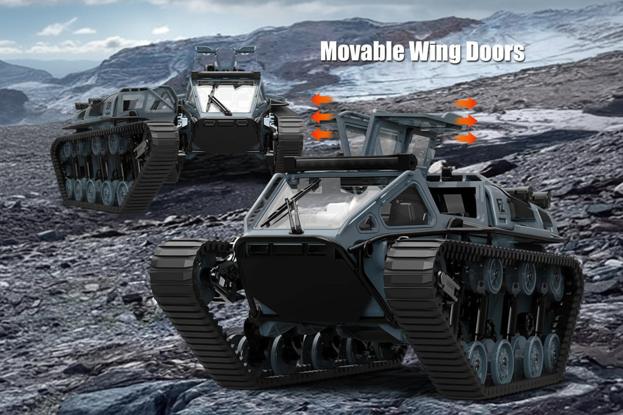 RC High Speed Tank JJRC Ripsaw EV3-F4, 2.4Ghz Off-Road RC Tracked Vehicles 360° Drifting Tank