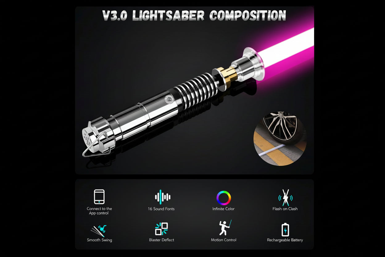 Dueling Luke Xenopixel LightSabers, Motion Control with 34 Sound Fonts & Custom Fonts | Smooth Swing Infinite Color Changing Luke Sabers, Preminum Aluminum Hilt for Adults
