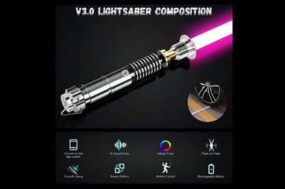 Dueling Luke Xenopixel LightSabers, Motion Control with 34 Sound Fonts & Custom Fonts | Smooth Swing Infinite Color Changing Luke Sabers, Preminum Aluminum Hilt for Adults