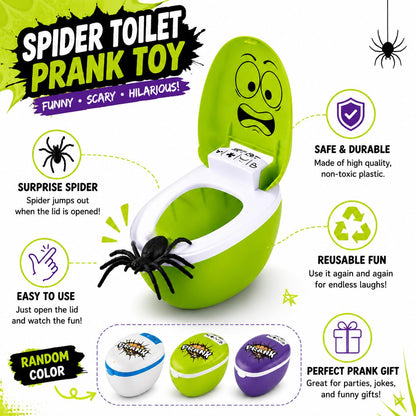 Funny Spider Toilet Prank Toy Scary Practical Joke, Party Fun & Prank Gift | Random Color (Limited Edition)