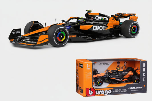 F1 Lando Norris Miami Grand Prix Racing Car McLaren MCL38 Miami Grand Prix Collection #4 1:43 Diecast