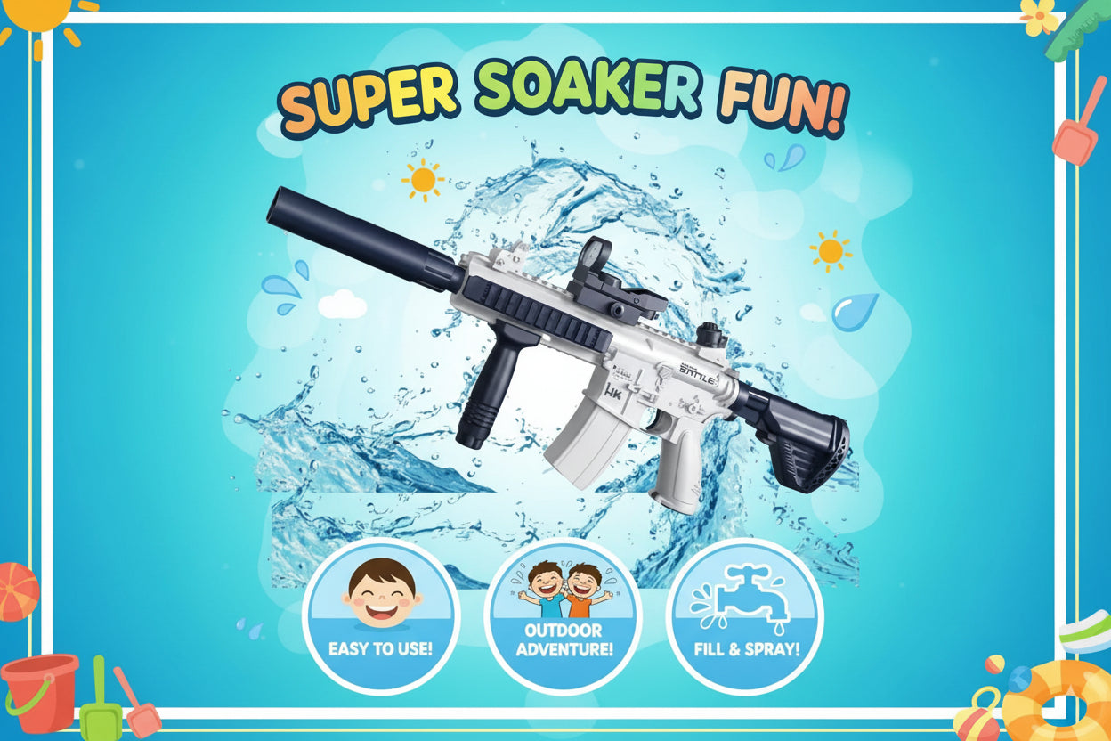 AquaStrike M416 Electric Water Gun Toy with Built in Rechargeable Battery, 62 cm Long Automatic Water Blaster (Random Colour)