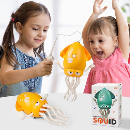 Dancing Octopus Electric Toy with Led Light and Music Playful Automatic Evasion Crawling Dancing Octopus with Fishing Rod Smart Tentacle Explorer Dancing Squid Toy Baby Toys