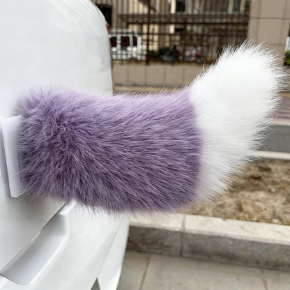 Funny Electric Furry Kitty Moving Tail Rechargeable With Remote Control Cute Funny Auto Decor Accessory