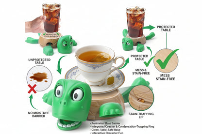 3D Funny Turtle Coaster with Anti Slip Turtle Shell Design Heat Resistant ABS Holder For Desk and Home Decor