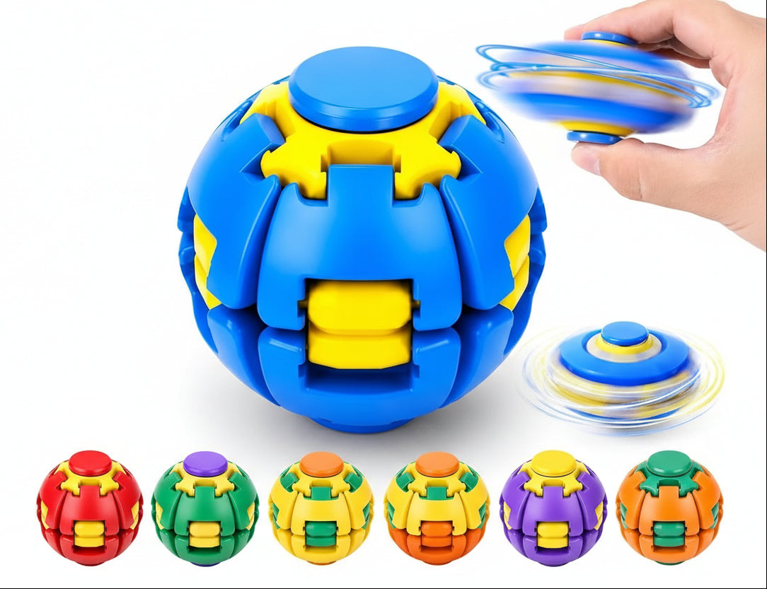 Press to Spin Fidget Ball, 360 Degree Rotating Spinner Portable Stress Relief Toy