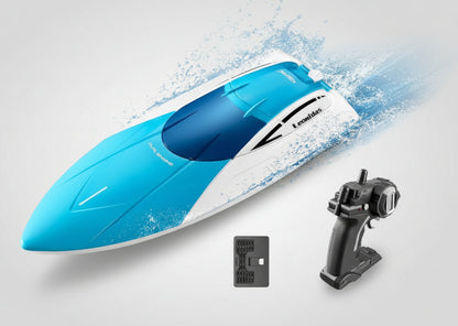 RC Speed Boat for Pools and Lakes 4 Channel 2.4GHZ Remote Control, and Rechargeable Boat Battery