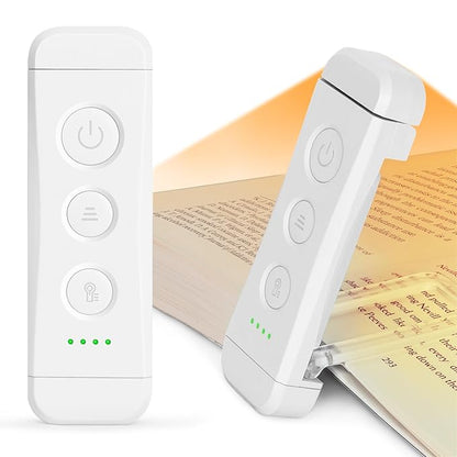 Usb Rechargeable Book Light For Reading In Bed, Portable Clip-On Led Reading Light, 3 Amber Colors & 5 Brightness Dimmable, Compact & Long Lasting, Perfect For Book Lovers