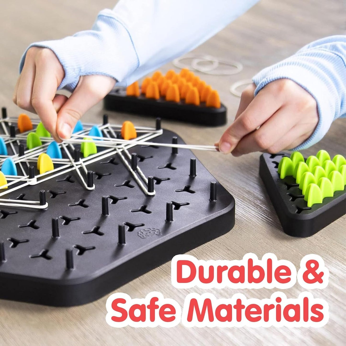 Chain Triangle Chess Game Triggle Rubber Band Game for Kids & Adults, Fun Family Board Game, Brain Teaser Puzzle, Interactive Chess Set for 2-4 Players