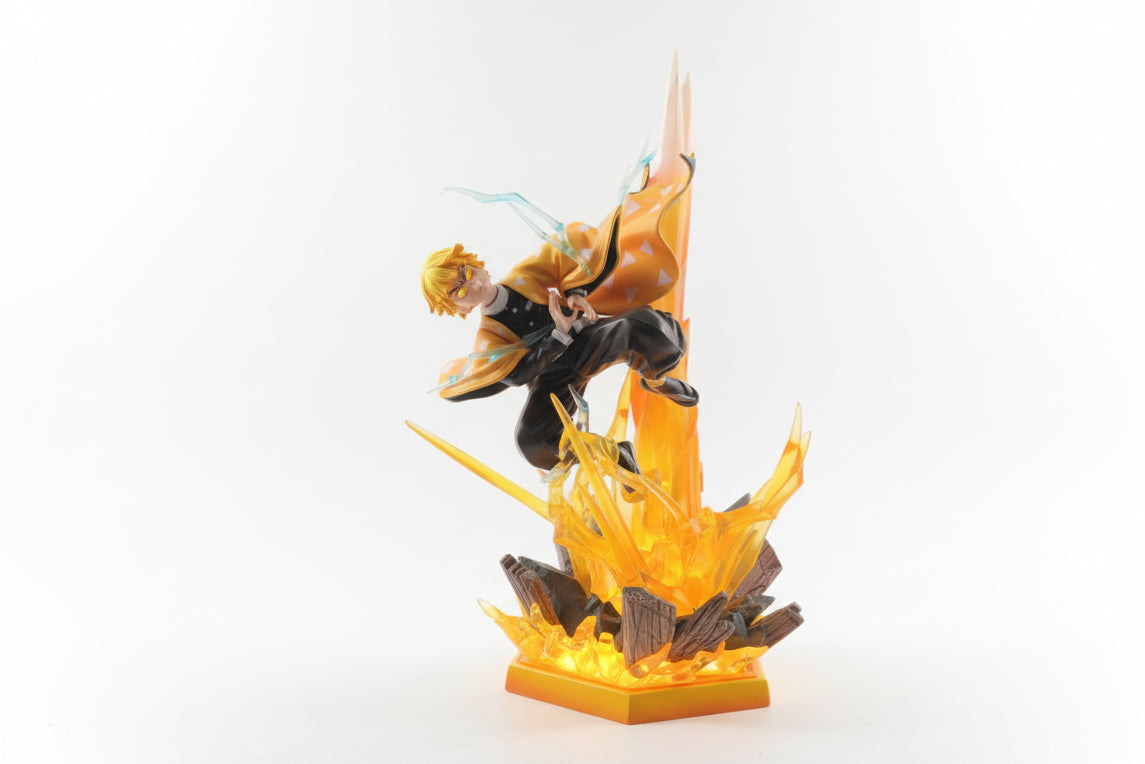 Demon Slayer Zenitsu Agatsuma Anime Action Figure Inbuilt Lights 32 Cms