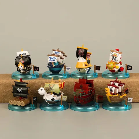 One Piece Pirate Ship Mini Figure Collection Set of 8 Ages 6
