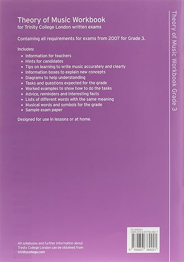 Theory of Music Workbook Grade 3 By Trinity College London