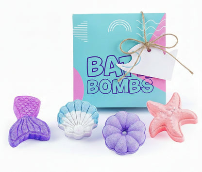 Beach Theme Bath Bombs Natural Fizzy Handcrafted Bath Bomb Ideal Gift for Kids, Men & Women