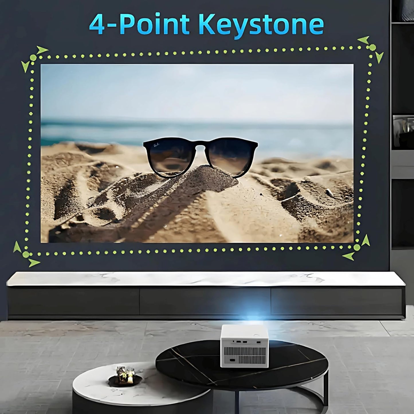 4K Smart Projector Full HD 1080p – Native FHD with 700 ANSI Lumens, Android OS, Auto Keystone, Wi-Fi & Bluetooth Connectivity – Compact Portable Home Cinema Projector for Movies & Gaming