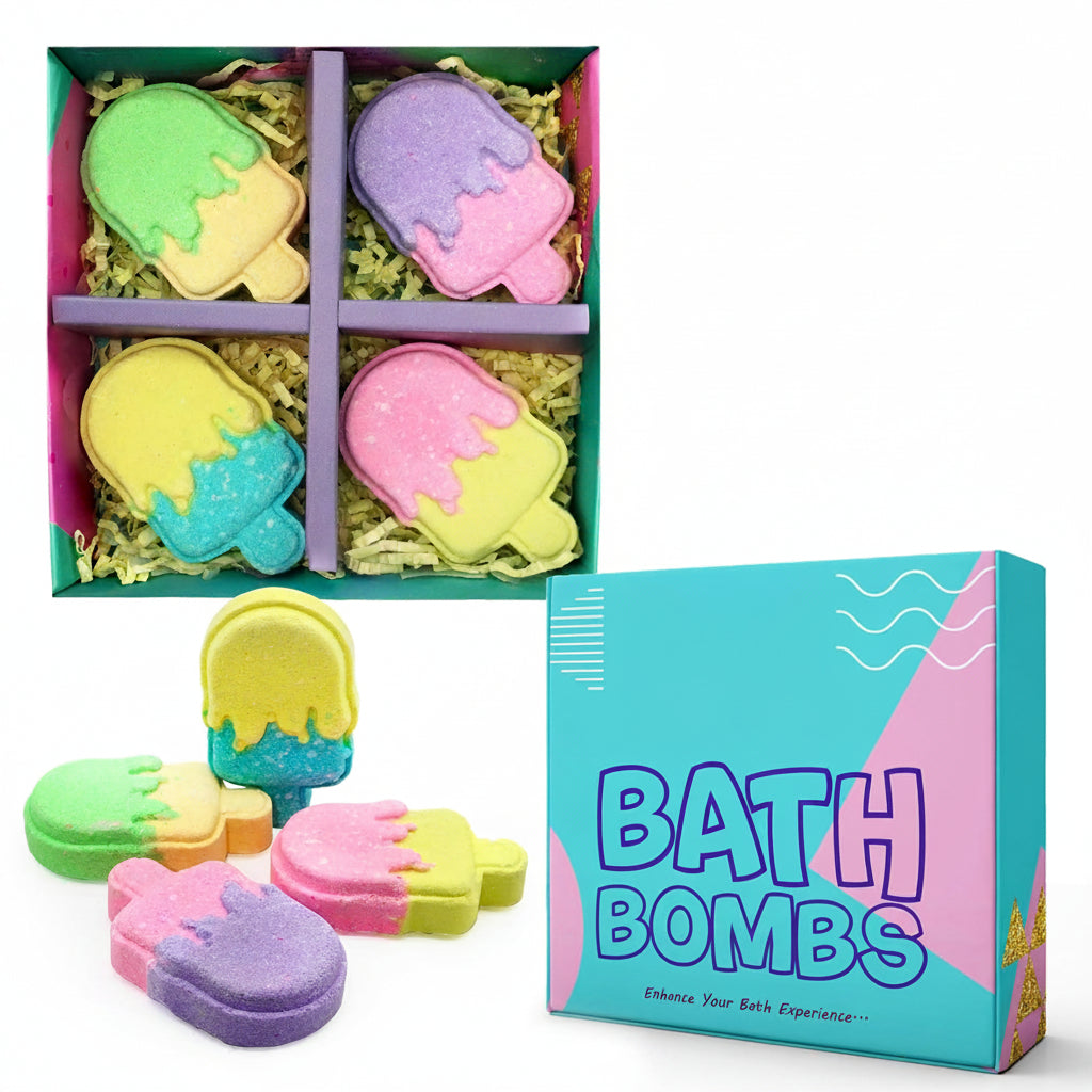 Vanilla Melted Candy Bath Bombs Natural Handcrafted Aromatic Fragrance - Perfect Bath Gift for Kids, Men & Women