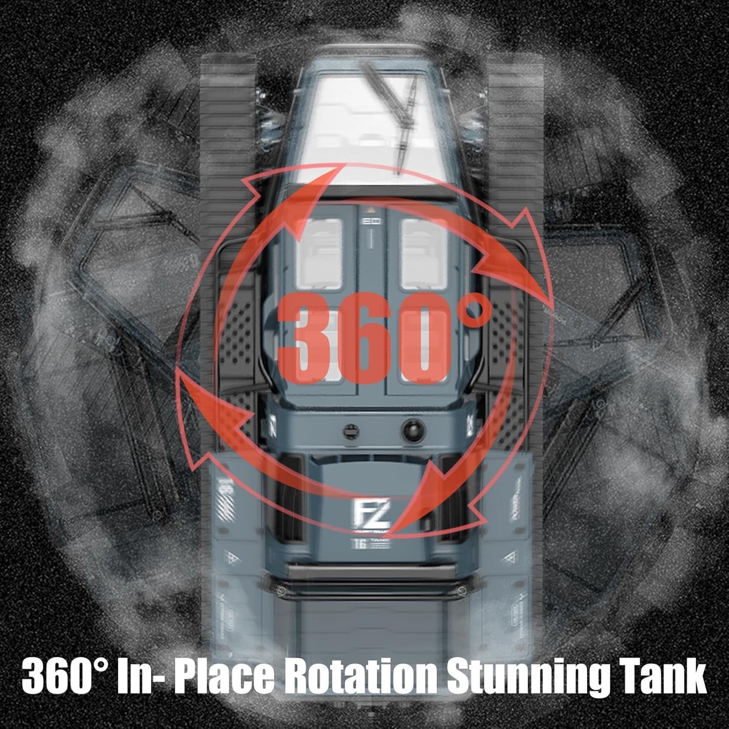 RC High Speed Tank JJRC Ripsaw EV3-F4, 2.4Ghz Off-Road RC Tracked Vehicles 360° Drifting Tank