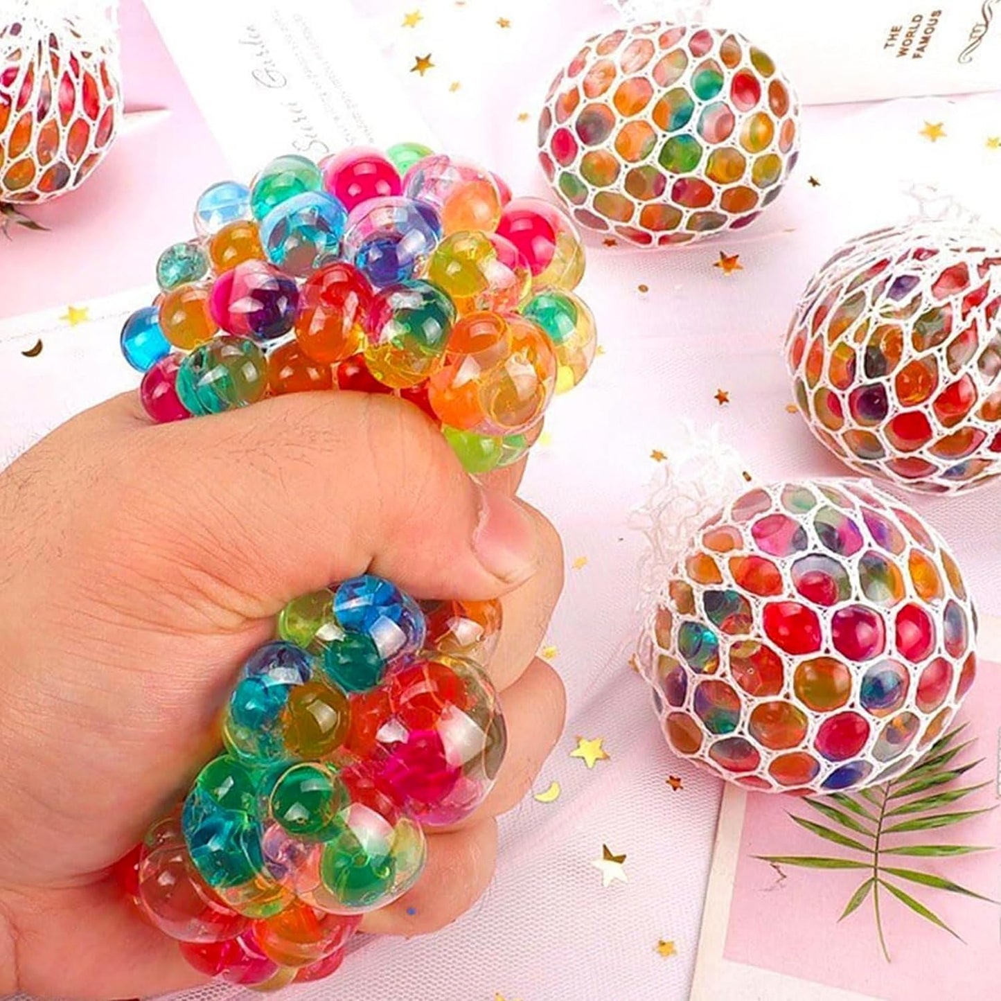 Squishy Mesh Stress Ball for Kids & Adults|Non-Toxic , Multicolor Magic Slime Squeeze Ball, Pressure Relief, Anti-Stress & Anxiety|Birhday Gifts