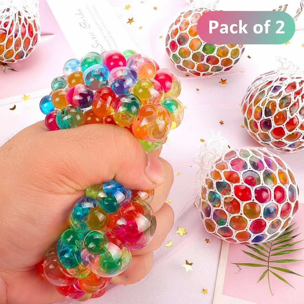 Squishy Mesh Stress Ball for Kids & Adults|Non-Toxic , Multicolor Magic Slime Squeeze Ball, Pressure Relief, Anti-Stress & Anxiety|Birhday Gifts