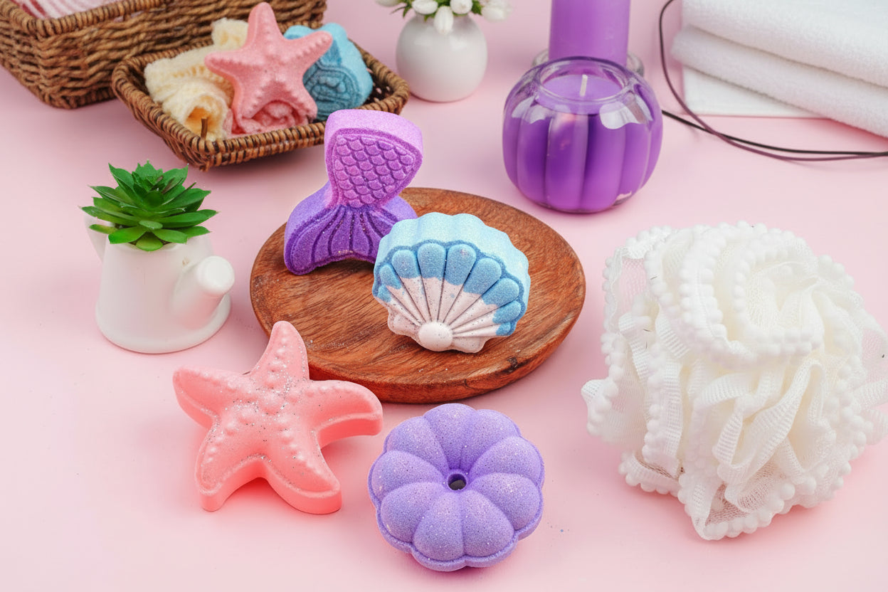 Beach Theme Bath Bombs Natural Fizzy Handcrafted Bath Bomb Ideal Gift for Kids, Men & Women