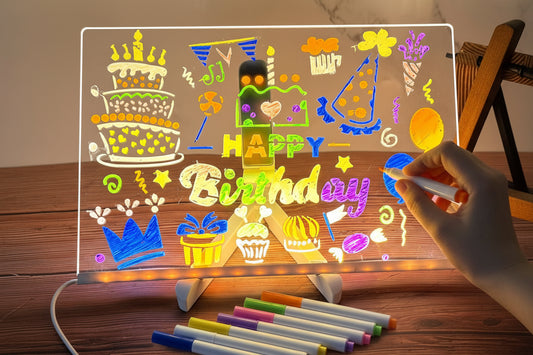 3D Acrylic Writing Board with Pen & Light |Led Writing Pad,Table Lamp,Home & Office Decor Items, Valentine Gift for Girlfriend, Personalized Led Board