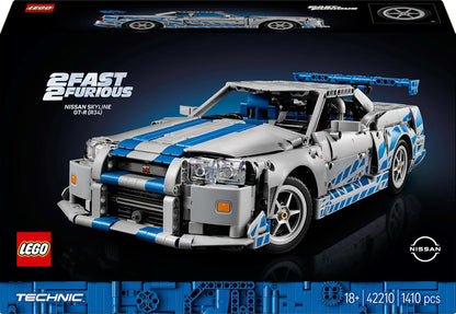 LEGO Technic 2 Fast 2 Furious Nissan Skyline GT-R (R34) Car Model Kit 42210 Building Blocks
