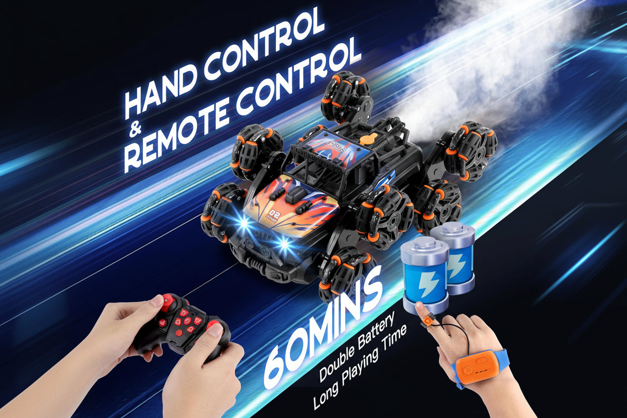 8 Wheels Rc Stunt Car Hand Controlled, Gesture Sensing Remote Control