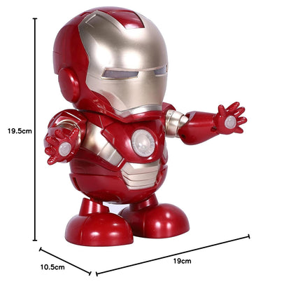 Dancing Iron Man Action Figure Toy with Lights & Sounds for Kids