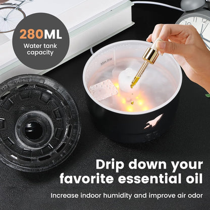Cannon Blast Ring Humidifier Aromatherapy Diffuser with 7 Colors LED Light and Timer