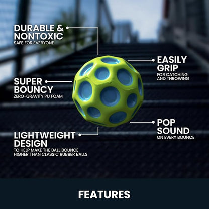 Moon Bouncing Ball, Soft Rubber Bounce Ball For Kids Teens Outdoor Sports Toy Gift