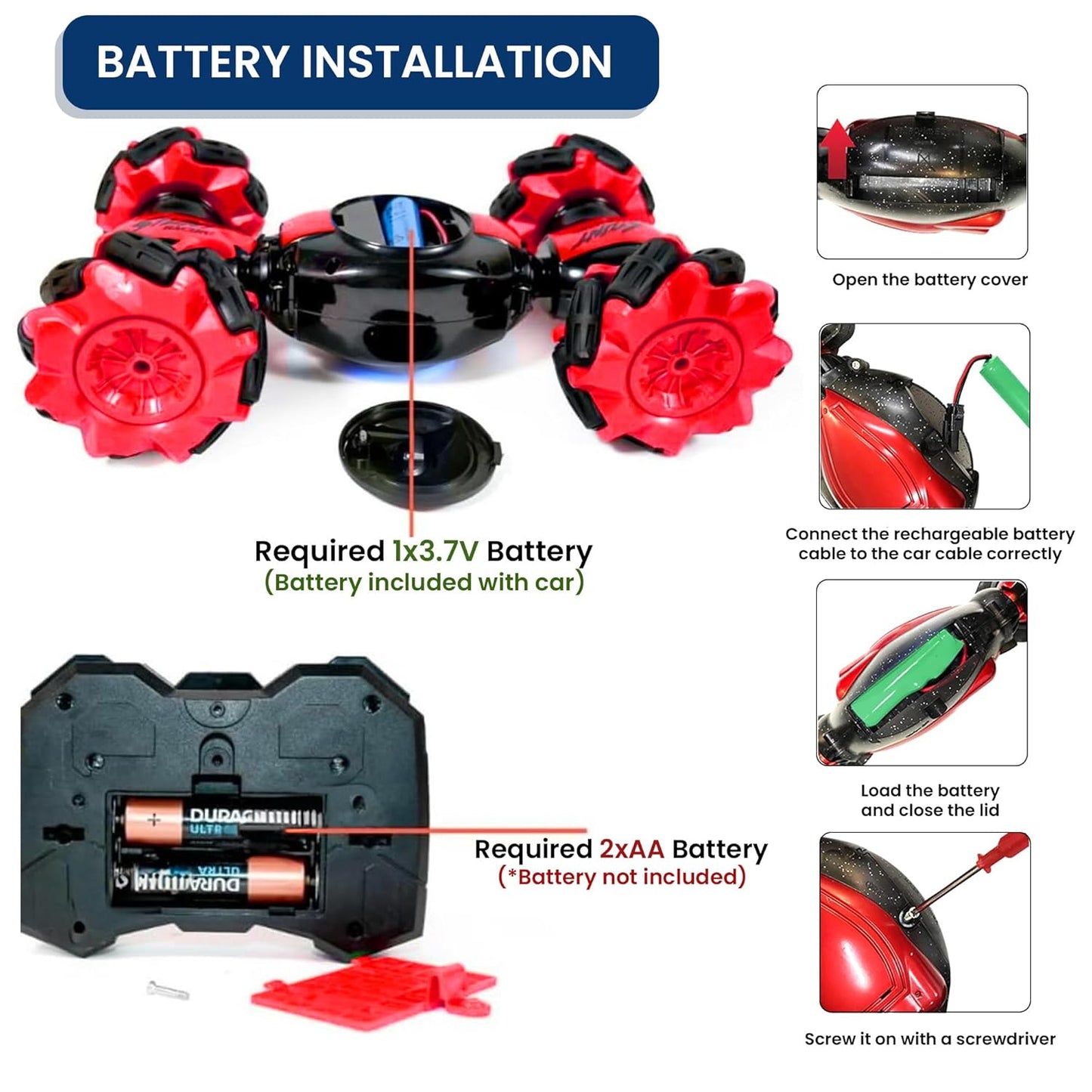 Twisted Rc Stunt Car Gesture Sensor Toy ||Double Sided Rotating Remote Control Car