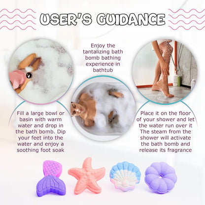 Beach Theme Bath Bombs Natural Fizzy Handcrafted Bath Bomb Ideal Gift for Kids, Men & Women