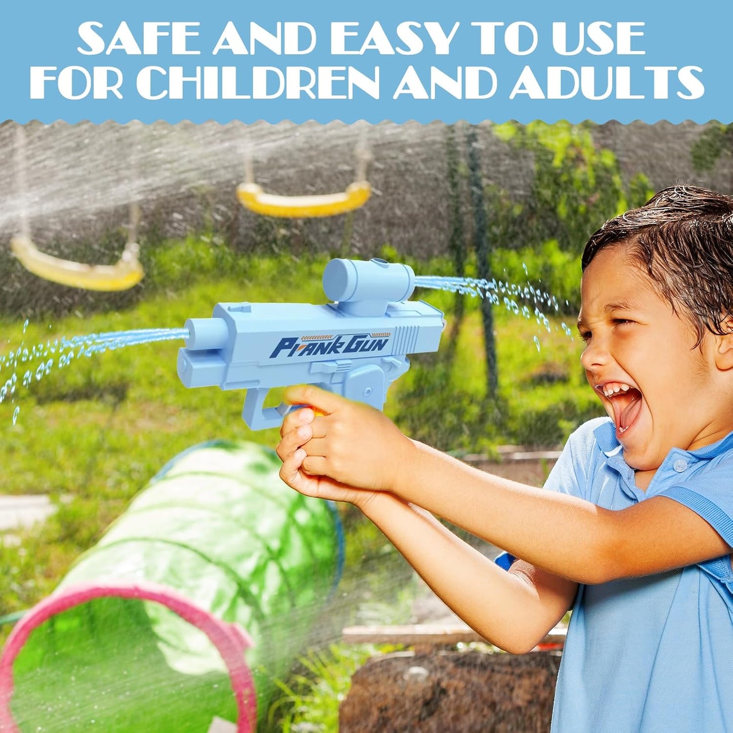 Prank Reverse Water Gun Two Way Front and Rear, Double Spray Squirt Gun Toy for Kids and Adults Ideal for Summer, Pool, Beach