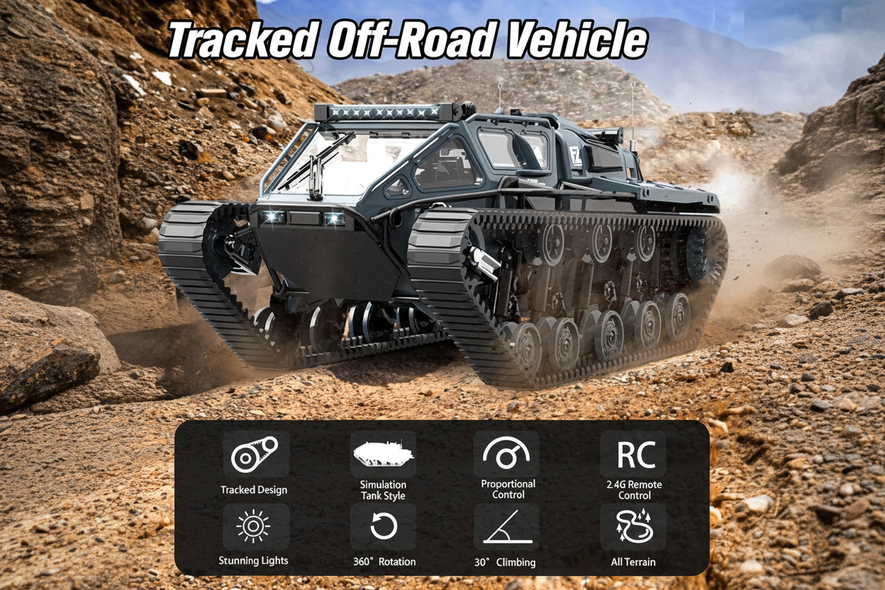 RC High Speed Tank JJRC Ripsaw EV3-F4, 2.4Ghz Off-Road RC Tracked Vehicles 360° Drifting Tank