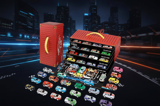 48 Pcs Pull Back Mini Car Toy Set with Container Storage||Goodie Bag Stuffers Mini Cars Party Favors for Kids Boys and Girls