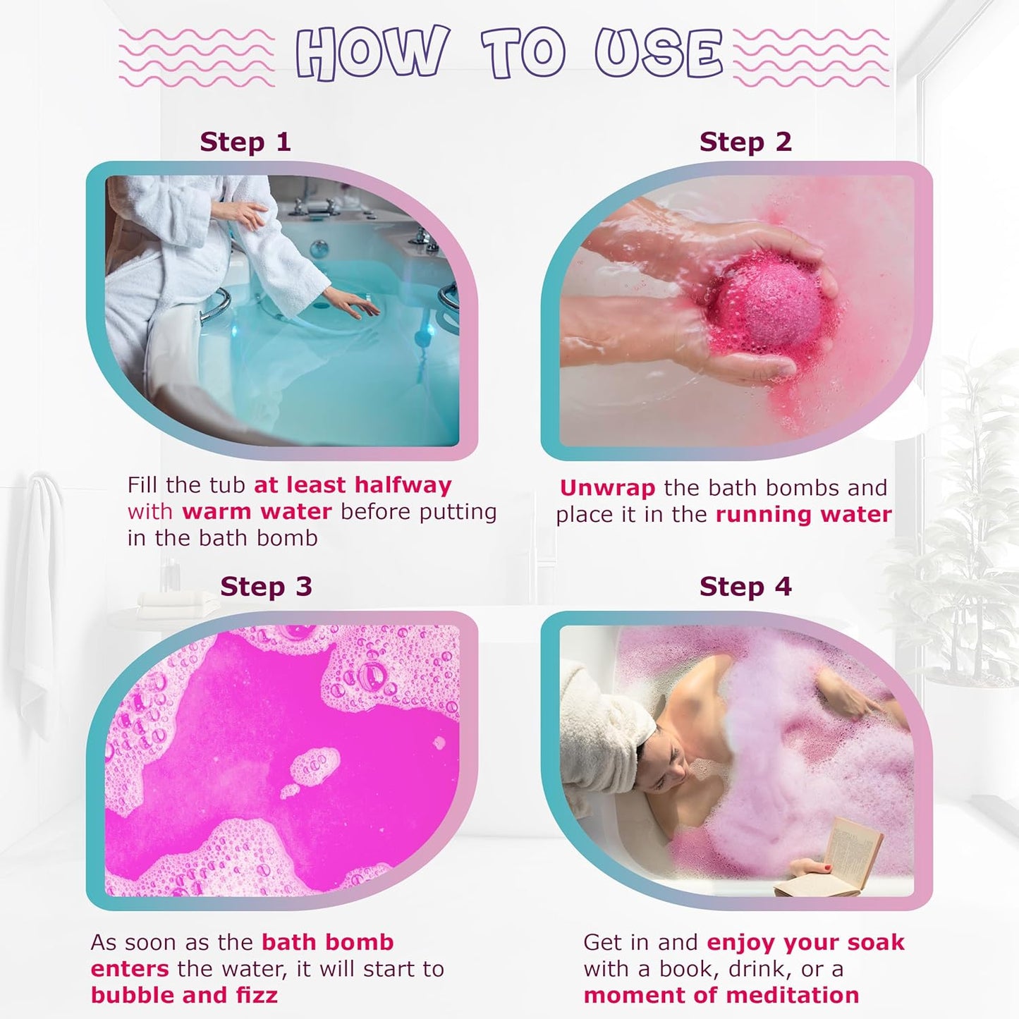Ice Cream Cone Bath Bombs- 80 gm each (Pack of 4) - Natural Handcrafted Aromatic Fragrance - Perfect Bath Gift for Kids, Men & Women