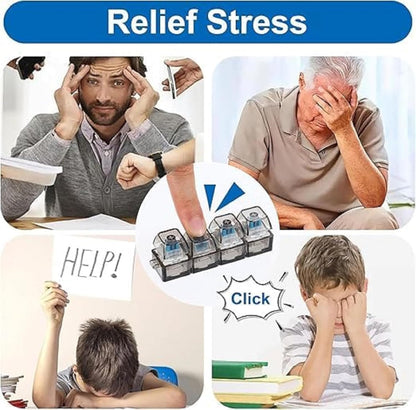 4-in-1 LED Keyboard Fidget Toy | Clicky Mechanical Buttons | Portable Stress & Anxiety Relief Gadget for Desk, Travel & Study