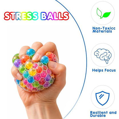 Squishy Mesh Stress Ball for Kids & Adults|Non-Toxic , Multicolor Magic Slime Squeeze Ball, Pressure Relief, Anti-Stress & Anxiety|Birhday Gifts