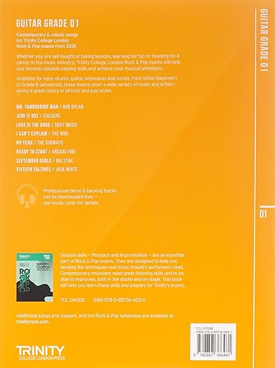Trinity College London Rock & Pop 2018 Guitar Grade 1