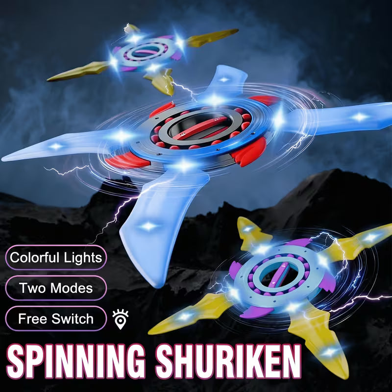 Flywheel Rotating Sword Shuriken Glowing Ninja Lightsaber Katana Blade Fidget Spinner Dart Toy