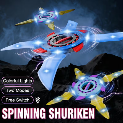 Flywheel Rotating Sword Shuriken Glowing Ninja Lightsaber Katana Blade Fidget Spinner Dart Toy