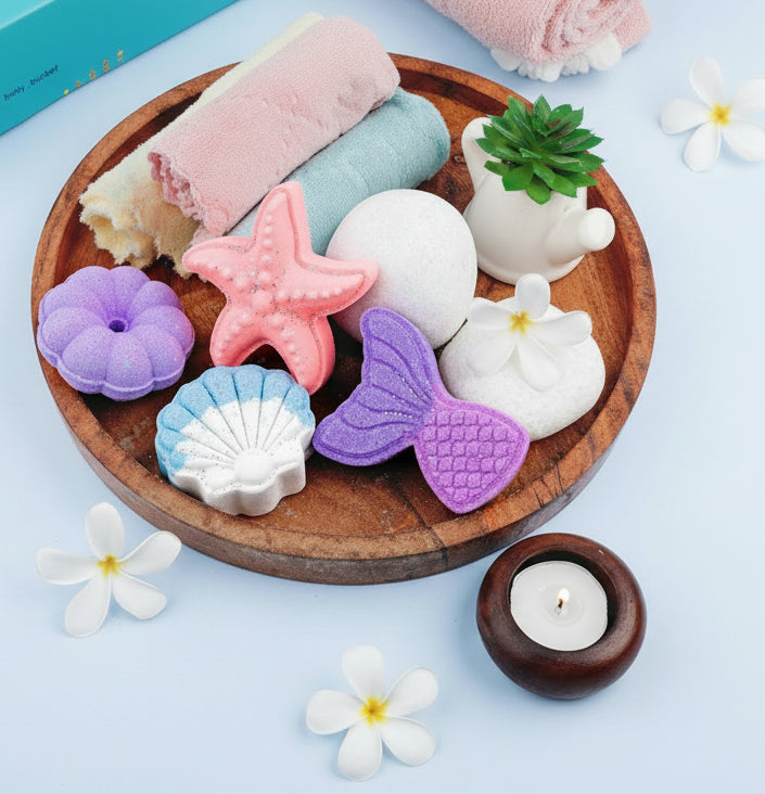 Beach Theme Bath Bombs Natural Fizzy Handcrafted Bath Bomb Ideal Gift for Kids, Men & Women
