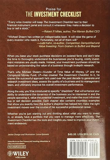 The Investment Checklist By Michael Shearn hardcover