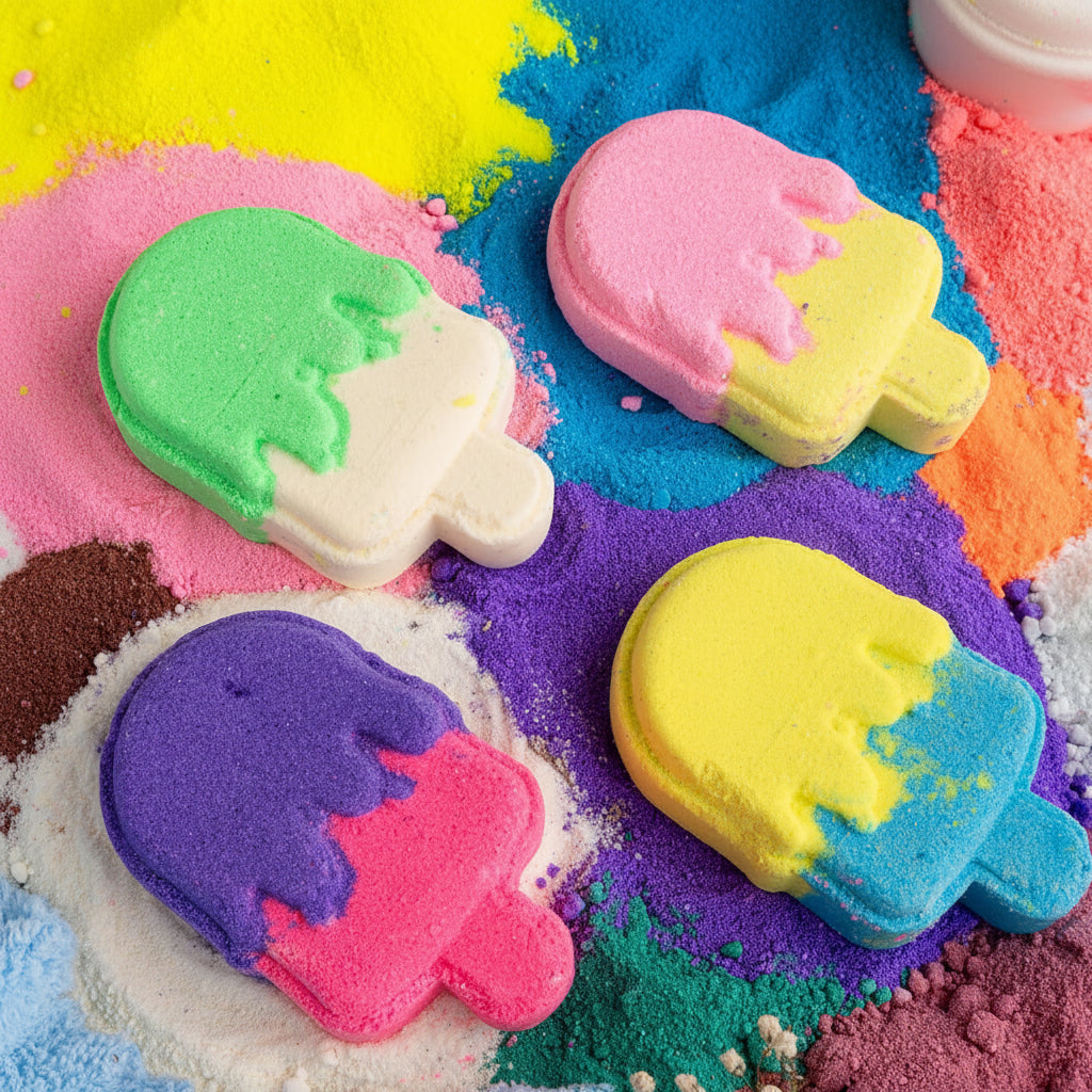 Vanilla Melted Candy Bath Bombs Natural Handcrafted Aromatic Fragrance - Perfect Bath Gift for Kids, Men & Women