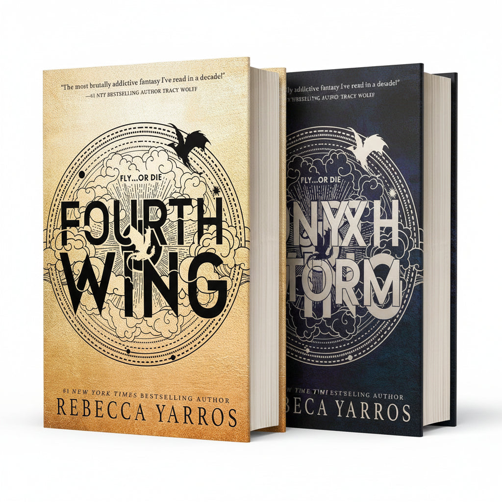 FOURTH WING (Hardcover) And ONYX STORM (Paperback) 2 Book Set Combo By Rebecca Yarros