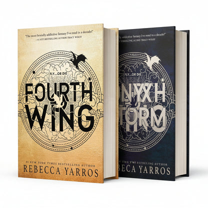 FOURTH WING (Hardcover) And ONYX STORM (Paperback) 2 Book Set Combo By Rebecca Yarros