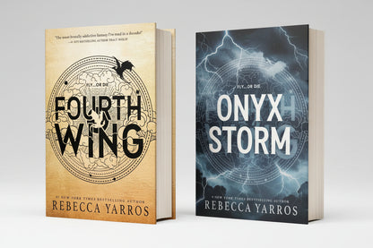 FOURTH WING (Hardcover) And ONYX STORM (Paperback) 2 Book Set Combo By Rebecca Yarros