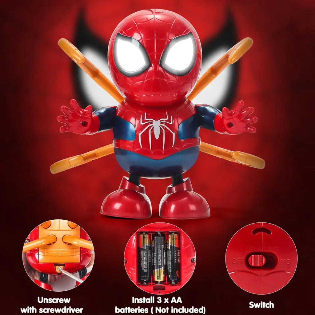 Dancing Spider-Man Action Figure Toy with Lights & Sounds for Kids