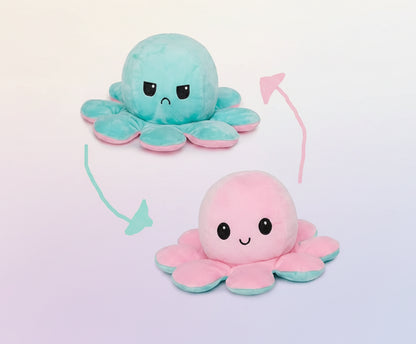 Reversible Octopus Plush Toy, Double-Sided Mood Flip Soft Stuffed Toy
