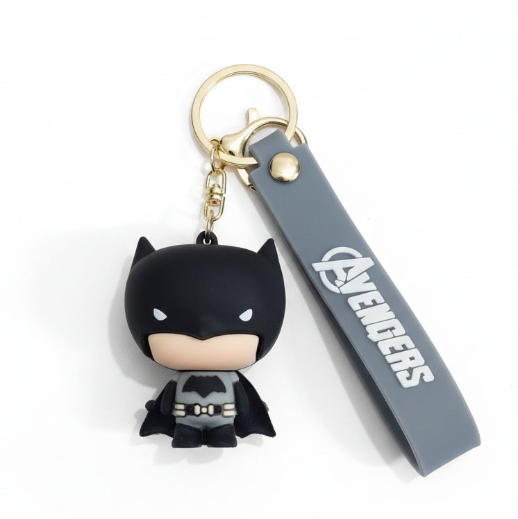Mini Cute Batman Action Figure 3D Keychain Pack of 2